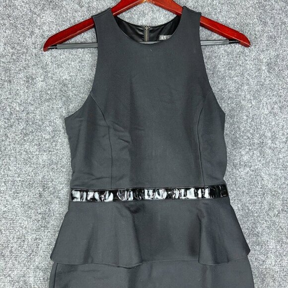 A/X Armani Exchange Dress Womens 2 Black Sleeveless Lined Back Zip Vent Shift - Picture 4 of 9